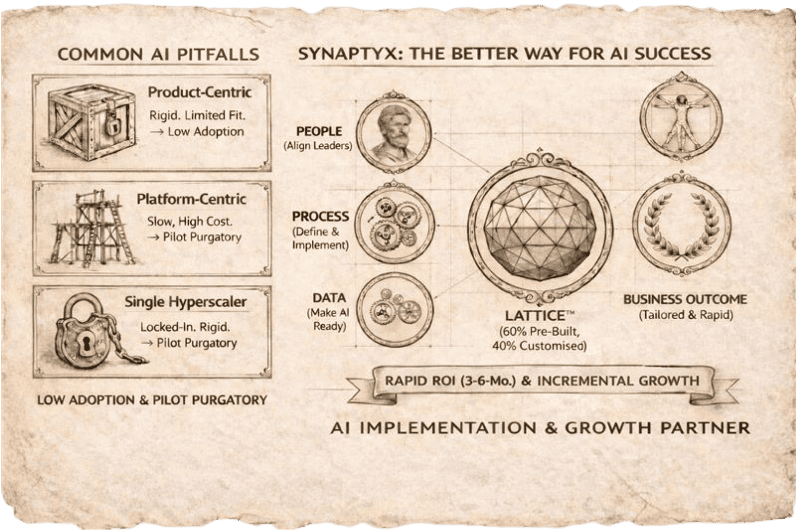 The Wrong Bets vs SynaptyX: The Better Way for AI Success